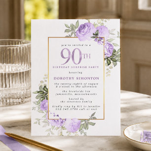 Budget Purple Rose 90th Birthday Surprise Party