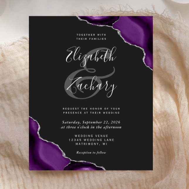 Budget Purple Silver Agate Corners Dark Wedding (Creator Uploaded)