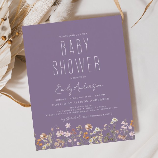 Budget Purple Wildflower Boho Baby Shower (Creator Uploaded)