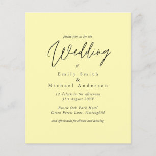 BUDGET Purple Yellow Grey Colours Wedding Invite