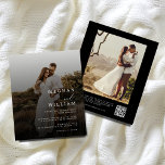 Budget QR Code Black Photo Wedding Invitation Flyer<br><div class="desc">Budget QR Code Black Photo Wedding Invitation Flyer</div>