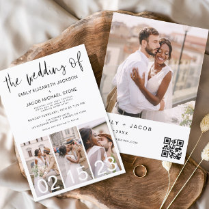 Budget QR Code Calligraphy Wedding Invitation Flyer