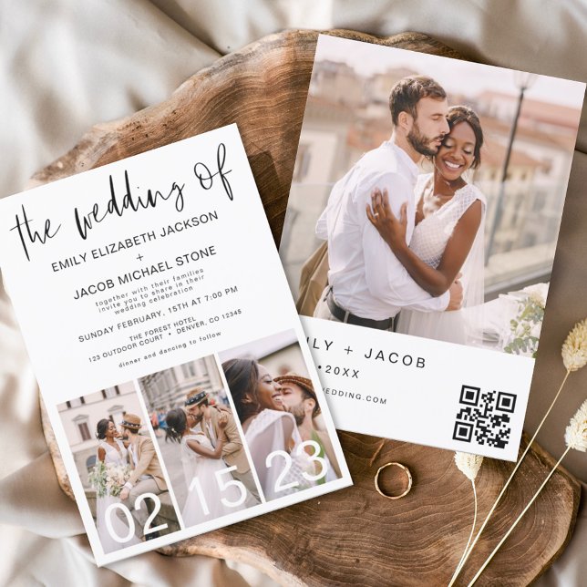 Budget QR Code Calligraphy Wedding Invitation Flyer (Creator Uploaded)