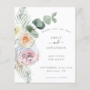 Budget QR code Eucalyptus Floral Wedding Save Date