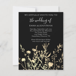 Budget QR CODE Floral Meadow Gold Black