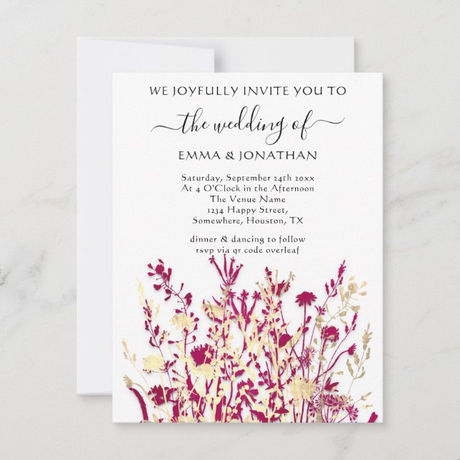 Budget QR CODE Floral Meadow White Marsala (Front)