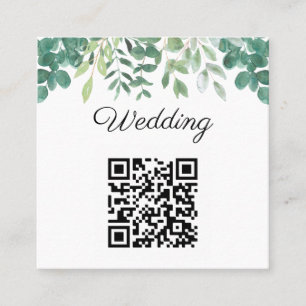 Budget QR Code Greenery Wedding Invitation