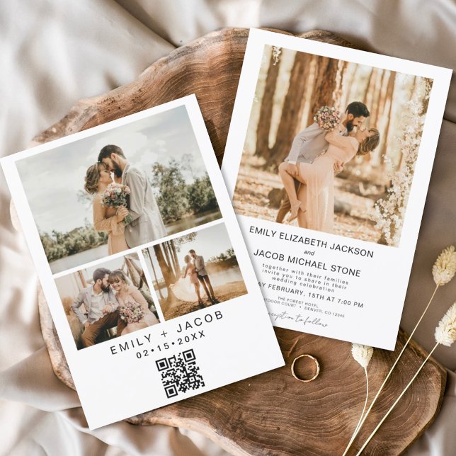 Budget QR code Minimalist White Wedding Photo (Creator Uploaded)