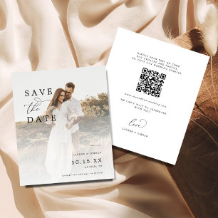 Budget Qr Code Photo Elegant Calligraphy Wedding Flyer