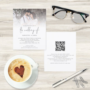 Budget QR Code Photo Script Wedding Invitation