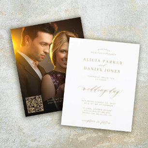 Budget QR code photo wedding Invitation