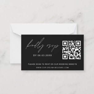 Budget QR Code RSVP Minimalist Wedding Website Card