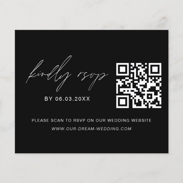 Budget QR Code RSVP Wedding Website (Front)