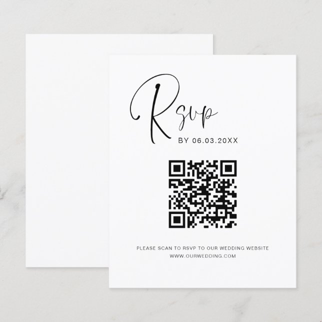 Budget QR Code RSVP Wedding Website (Front/Back)