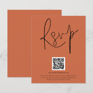 Budget QR Code Script Wedding Terracotta RSVP