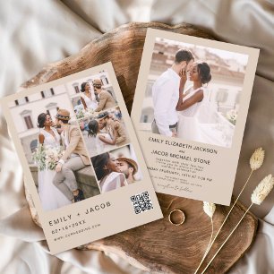 Budget QR Code Terracotta Wedding Invitation Flyer