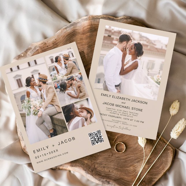 Budget QR Code Terracotta Wedding Invitation Flyer (Creator Uploaded)