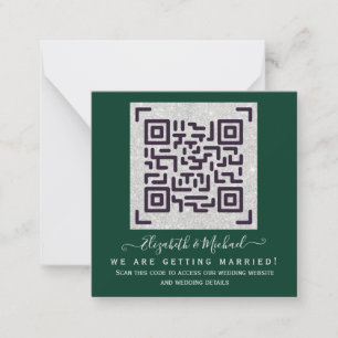 Budget QR Code Website RSVP Hotel Wedding Details  Card