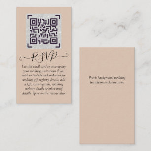 Budget QR Code Website RSVP Hotel Wedding Details Enclosure Card