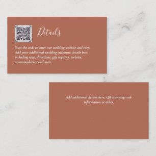Budget QR Code Website RSVP Hotel Wedding Details Enclosure Card