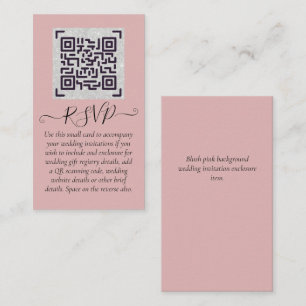 Budget QR Code Website RSVP Hotel Wedding Details Enclosure Card