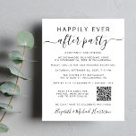 Budget QR Code Wedding After Party Invitation<br><div class="desc">Budget-friendly elopement or private wedding announcement and wedding reception or celebration party invitation. The front features "Happily Ever After Party" in a mix of simple typography and a trendy script with swashes. Personalise your marriage announcement and invitation in more detail and your names in a signature-like script. Input your wedding...</div>