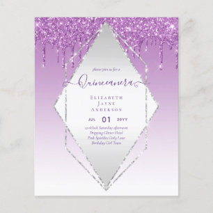 BUDGET Quinceanera Dripping Glitter Glamor 15th Flyer