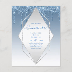 BUDGET Quinceanera Dripping Glitter Glamor 15th Flyer