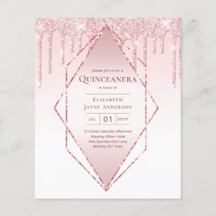 BUDGET Quinceanera Dripping Glitter Glamour 15th Flyer