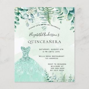 Budget Quinceanera enchanted forest dress