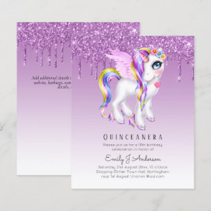 BUDGET Quinceanera Glitter Unicorn Anicorn Winged