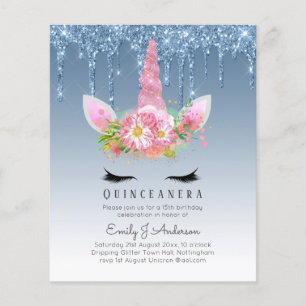BUDGET Quinceanera Glitter Unicorn Anicorn Winged Flyer