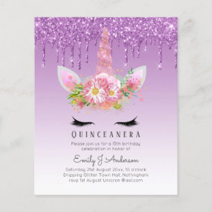 BUDGET Quinceanera Glitter Unicorn Anicorn Winged Flyer