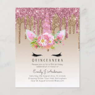 BUDGET Quinceanera Glitter Unicorn Anicorn Winged Flyer