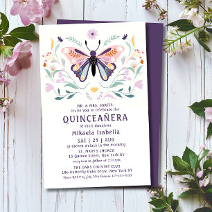 Budget Quinceañera Pink Purple Butterfly Floral Flyer