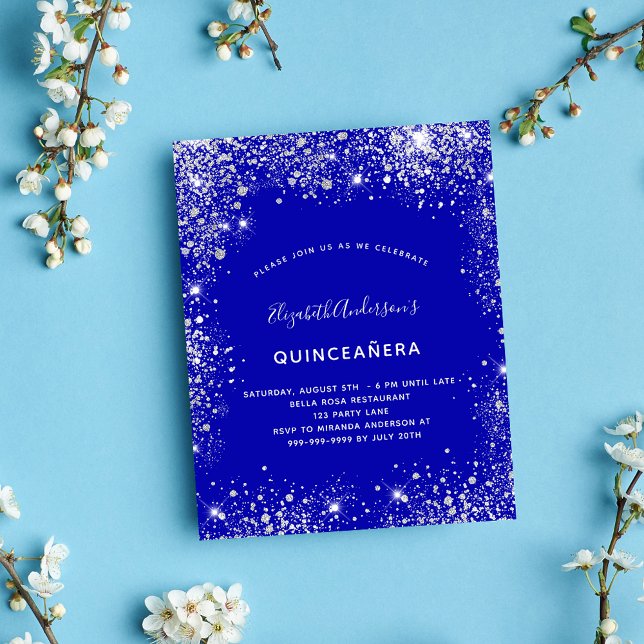 Budget Quinceanera royal blue silver glitter (Creator Uploaded)
