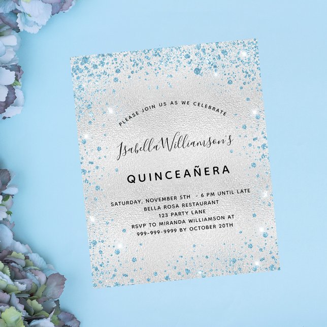 Budget Quinceanera silver blue glitter dust (Creator Uploaded)
