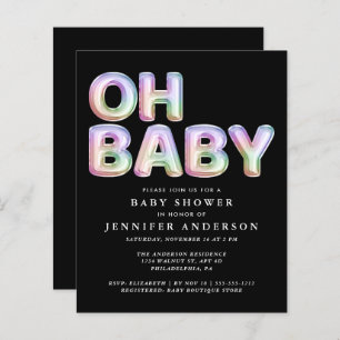 Budget Rainbow Balloons Baby Shower Invitation