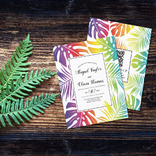 BUDGET Rainbow gay lesbian wedding invitation