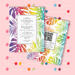 BUDGET Rainbow gay lesbian wedding invitation