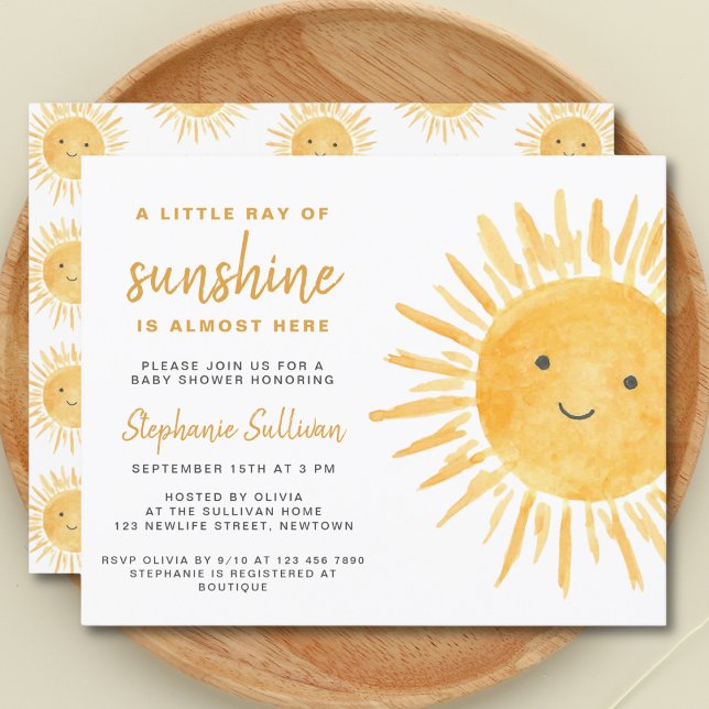 Budget Ray Of Sunshine Baby Shower Invitation (Creator Uploaded)