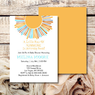 Budget Ray Of Sunshine Retro Boho Sunshine Invitation