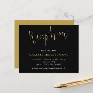 Budget Reception Details Gold Black Wedding Encl