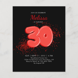 BUDGET Red Black Balloons Confetti Adult Birthday