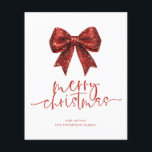 Budget Red Bow 2026 Calendar Merry Christmas<br><div class="desc">Budget Red Faux Glitter Bow 2026 Calendar Merry Christmas. A budget priced smaller 4.5 x 5.6” 110lbs semi-gloss, similar in thickness to a postcard. There is ONE per sheet. Festive sparkle for your holiday wishes. Merry Christmas is in a set stylish script and personalise your name beneath. A handy 2026...</div>