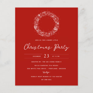 Budget Red Christmas Holiday Party Invitation Flyer
