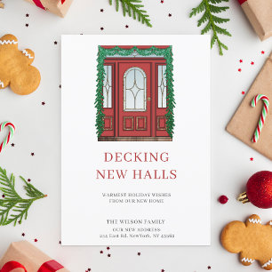 BUDGET Red Door Decking New Halls Holiday Card
