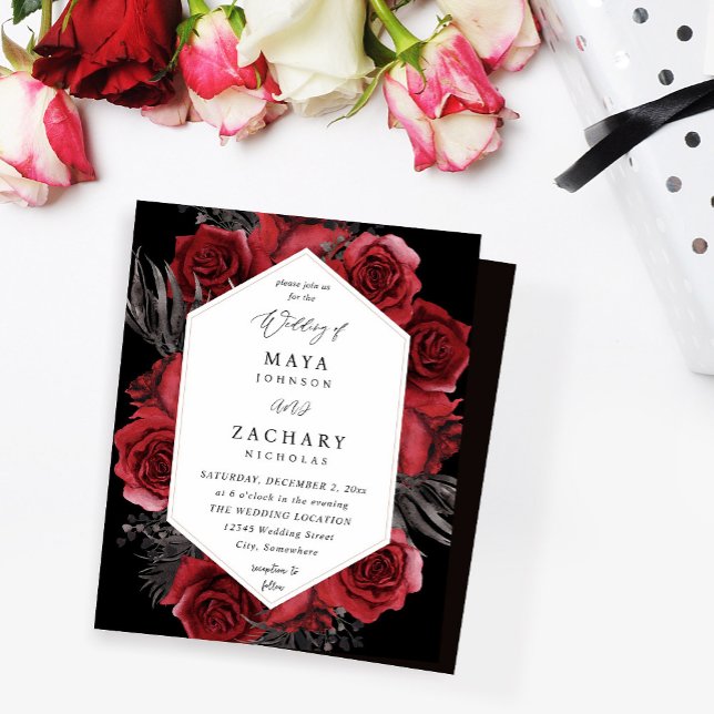 Budget Red Floral & Black Wedding - Black (Creator Uploaded)