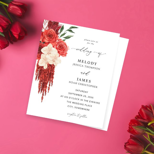 Budget Red Floral Wedding (Creator Uploaded)