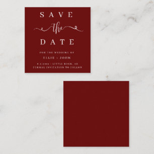 BUDGET Red Minimalist Save The Date Invitation